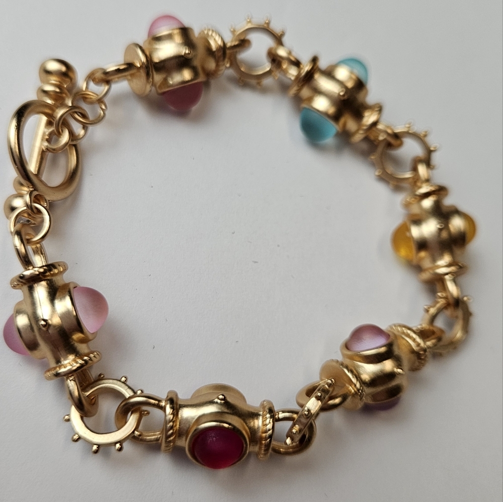 Gold Multicolor Beaded Bracelet (NWOT)
